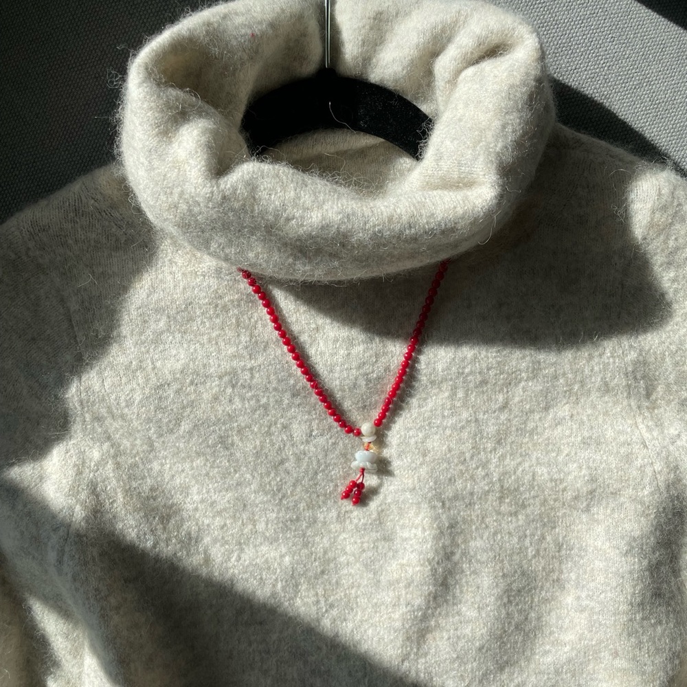 Red Gemstones / Jade Beads Necklace